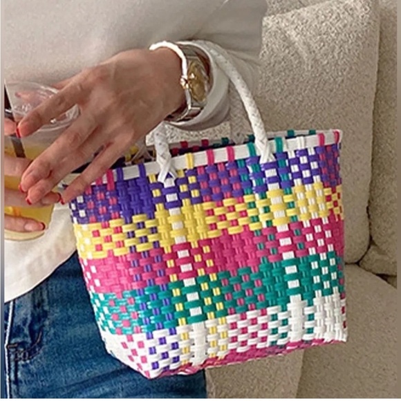 Artisan Upcycled Plastic Purse Hand Bag Tote Super Cute Recycled Plastic - Picture 13 of 13